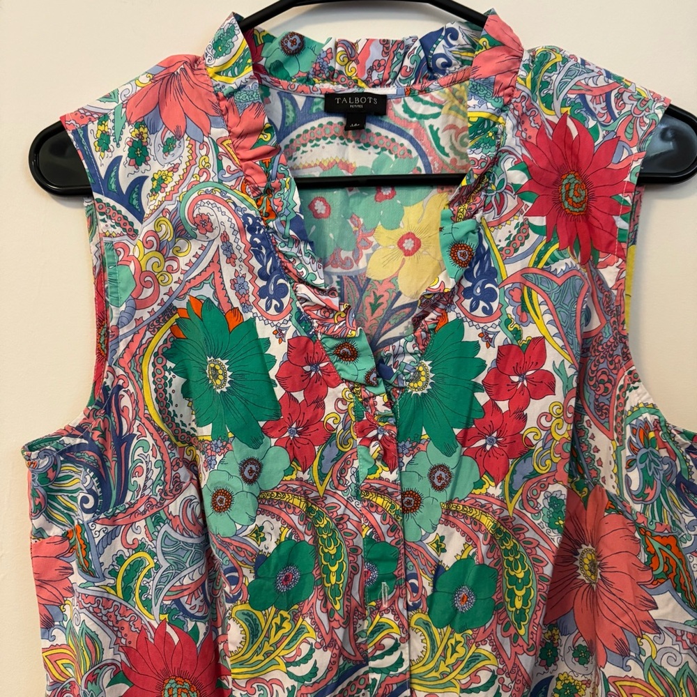 Talbots Floral Paisley Sleeveless Dress women’s 12p - Picture 3 of 8
